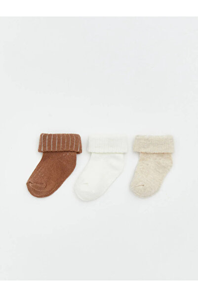LC Waikiki Ecru Basic Baby Boy Socks 3-Piece Set