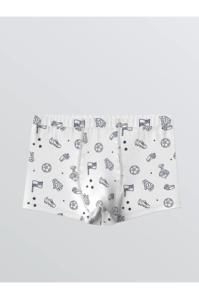 LC Waikiki White Printed Boy Boxer 3-Piece