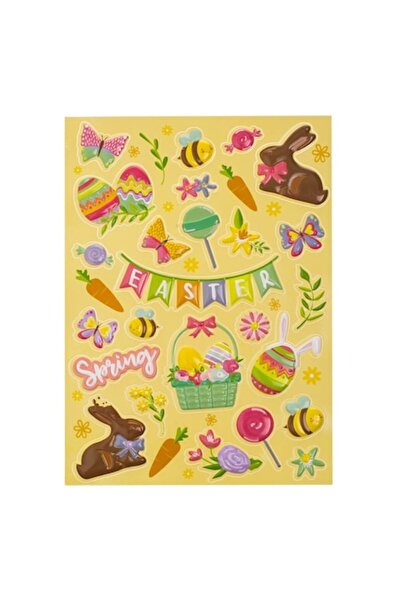 OEM 3D Decorative Easter Stickers with Bunny and Flower Patterns - 25pcs