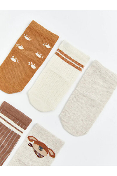 LC Waikiki Ecru Patterned Baby Boy Socks, Pack of 5