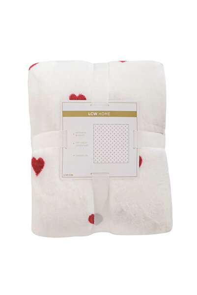 LC Waikiki Red Heart Patterned Double Blanket