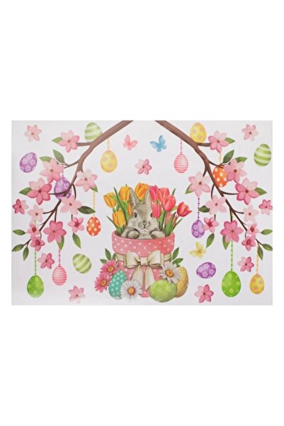 OEM Autocolant de Paște pentru fereastră cu crengi de migdal și iepure