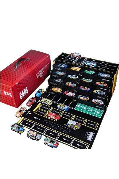 OEM Set of 48 pull-back cars, container box with play map