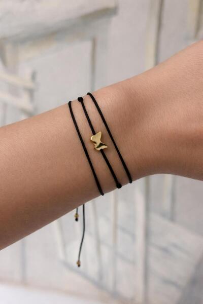 Ka Art Gallery 🦋Kelebek Figürlü Siyah İpli Şık Bileklik