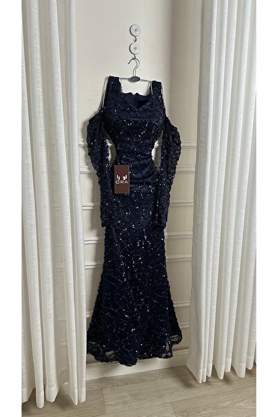 Ora Navy blue evening dress