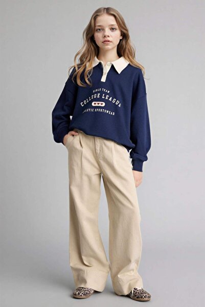 DeFacto Pantaloni Tensel cu picior larg pentru fete G6368A826SM