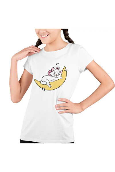 OEM Kids Girls T-Shirt The Aristocrat Cats Marie Luna Sleep Moon
