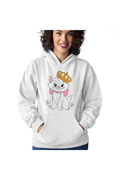 OEM Women's Sweatshirt Cats Aristocrat Marie Princess Queen Crown