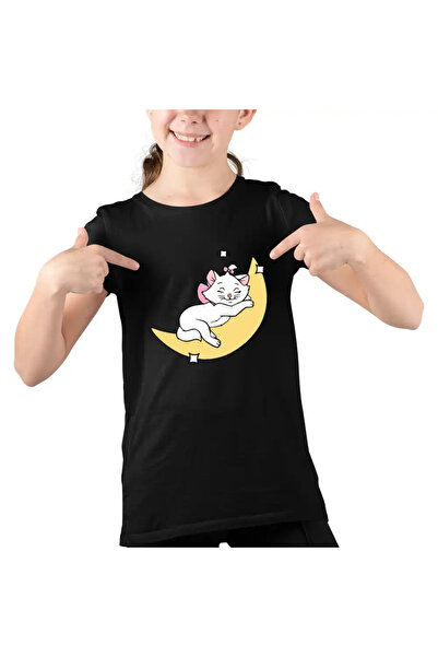 OEM Kids Girls T-Shirt The Aristocrat Cats Marie Luna Sleep Moon