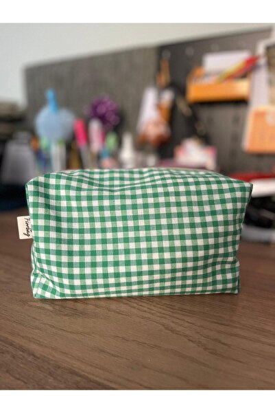 Fiorbag Gingham Patterned Makeup Bag Multi-Purpose Handbag