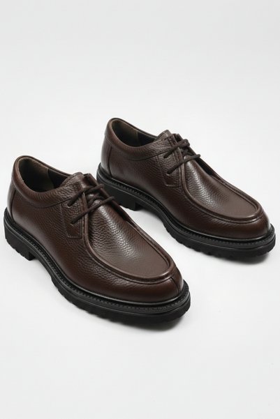 LUSIVE 100% Genuine Leather Brown Casual Comfortable Classic Men's Shoes Luass28Al0043