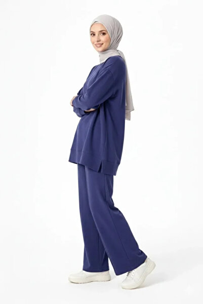 FRESCO SCARFS Osy Modal Soft Textured Hijab Double Set with Side Slits, Long ...