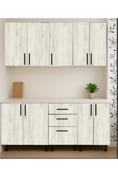 BRC Bucatarie 200 cm stejar alb k001