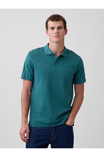 GAP Erkek Yeşil Pique Polo Yaka T-Shirt
