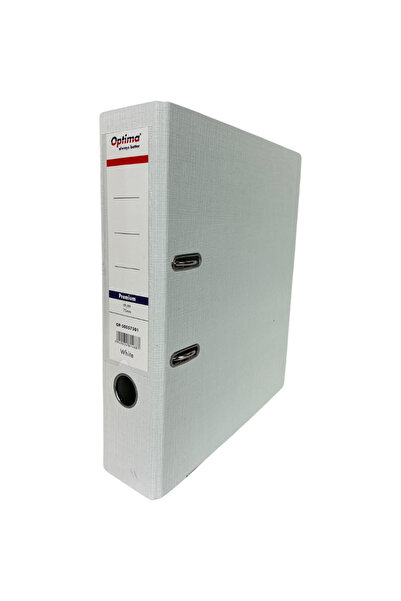 Optima A4 Binder, PP/PP, Metal Edge, 75 mm, Premium - White