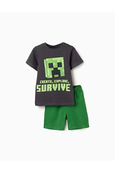 Ziddy Min Pyjama Ss Intrl, Dark Grey, 5/6