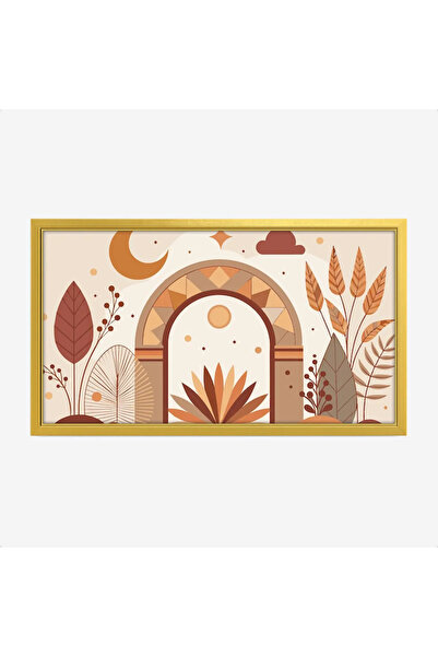 Tajridhome لوحة طبيعة هادئة - عناصر هندسية - ألوان دافئة - مريح - لوحات فن عص...