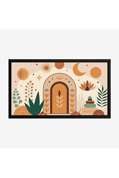 Tajridhome لوحة طبيعة هادئة - مدخل مزخرف - ألوان دافئة - هادئ - لوحات فن عصري...