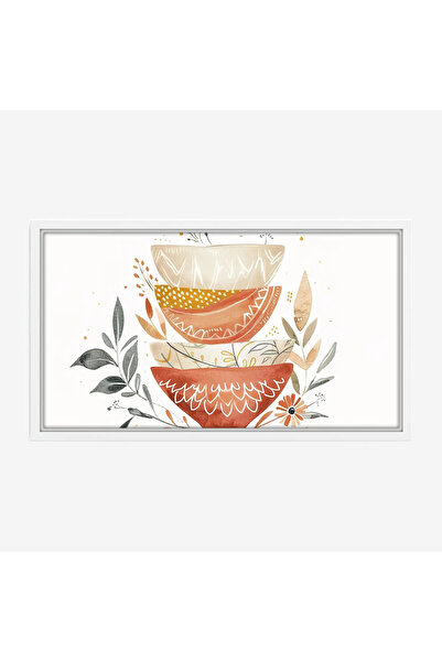 Tajridhome A serene landscape painting - colorful vases - warm, cheerful colo...