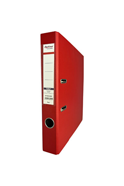 Optima A4 Binder, PP/Paper, Metal Edge, 50 mm, Budget - Red