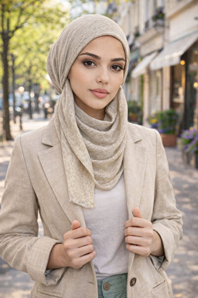 Aişe tesettür Vizon Melanj Kelebek Bone Şal