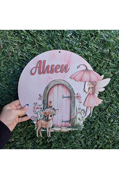 Yaşam Baskı هدية خاصة للمستشفى بتصميم خاص، زينة باب خشبية على شكل فتاة خرافية