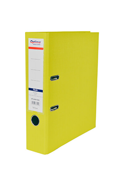 Optima A4 Binder, PP/Paper, Metal Edge, 75 mm, Classic - Yellow