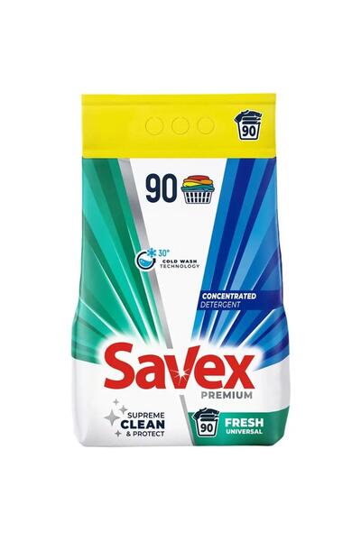 SAVEX Detergent Pudra Rufe Premium Fresh, 90 Spalari, 7.2 kg