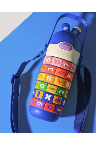 Vagonlife Paslanmaz Çelik Okul Su Matarası-Dört İşlem Eğitici-430ml-Pipetli A...