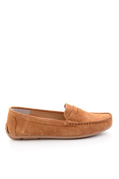 Bambi Taba Hakiki Deri Kadın Loafer Ayakkabı K01045035702