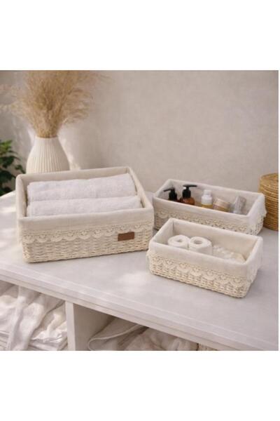 Generic Decorative Storage Basket Set with Fabric Lining