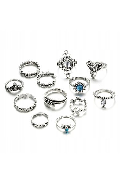 Other SET DE INELE ARGINT RETRO PUNK BOHO 72