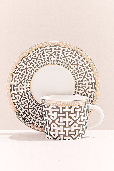 Paşabahçe Kahve Link Porselen Espresso Fincanı Krem Kahve