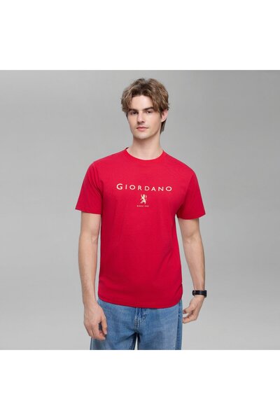 Giordano تي شيرت رجالي بطبعة مميزة