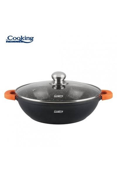 Heinner ALUMINUM PAN+LID 28X8 CM, 4.1L, DARK LINE, COOKING BY
