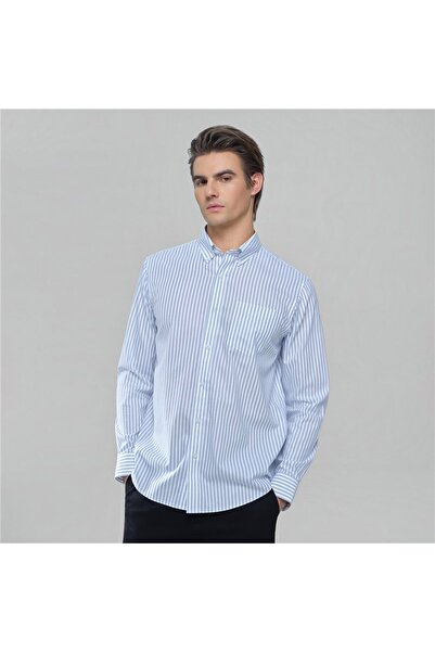 Giordano Men's Wrinkle Free Oxford Long Sleeve Shirt