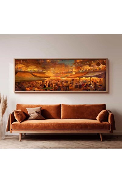 woodhomeworks Tek Parça Gerçek Ahşap Yatay Panorama Çerçeveli Tablo