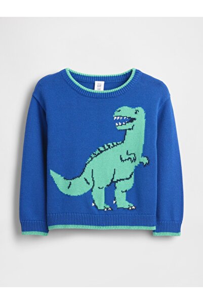 GAP Erkek Bebek Mavi Shaker-Stitch Kazak