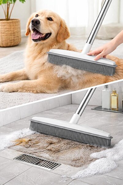 RSC MARKETİM Kauçuk Zemin Çekpas Tüy Bırakmayan Teleskopik Saplı Uzayabilen T...