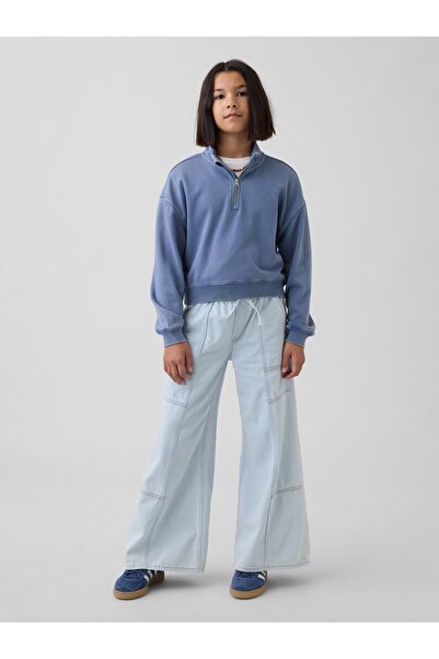 GAP Kız Çocuk Açık Mavi Kids Low Rise Baggy Jean Pantolon