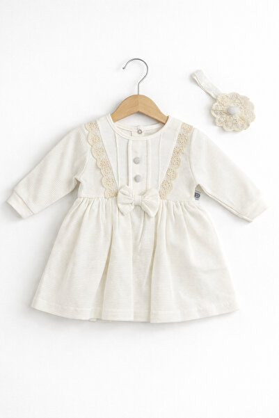 Işıl Baby Lace Detailed Floral Appliqué Baby Girl Dress