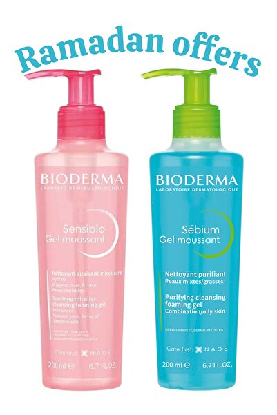 Bioderma Sebium Sensibio+Sebium Foaming Facial Wash Gel for Sensitive Skin - ...