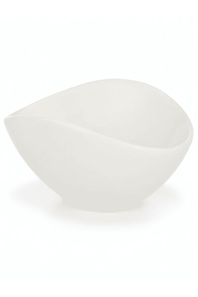 Symphony طقم أوعية تقديم أنيقة من السيراميك الأبيض مكون من 4 قطع – 10 سم