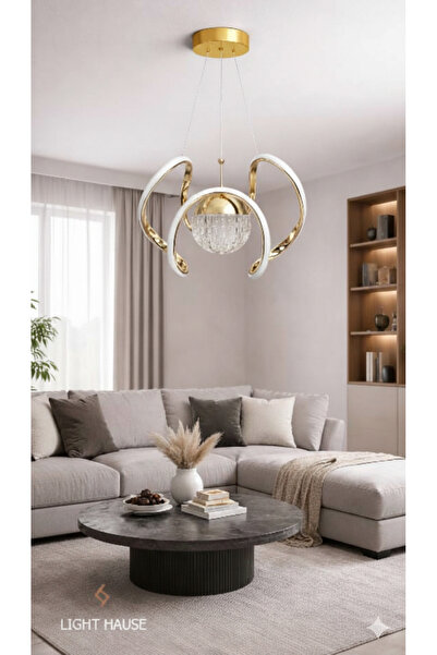 LİGHT HOUSE Tek Top Yıldız Model Oturma Odası Ledli Avize