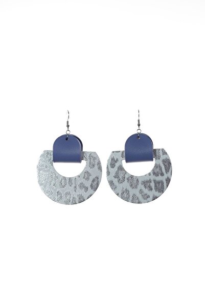 HAIArt Σκουλαρίκια Halo - Με animal print + Μπλε