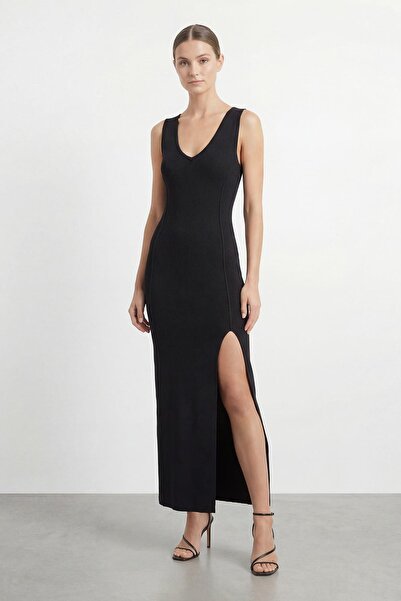 Soul Women's Strappy Slit Dress - 31863Elb - Black
