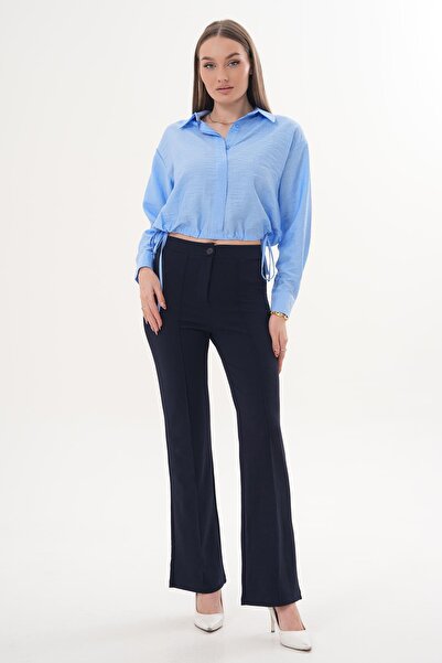 ŞİMAL Women's Green Spanish Flared Trousers 260210 -