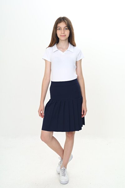 Toontoy Girl's Semi-Pleated School Skirt