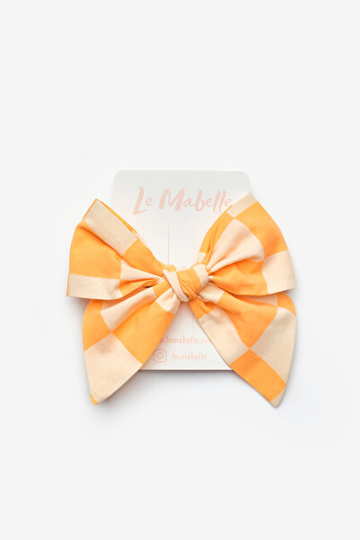 Le Mabelle Помаранчева кліпса для дівчаток з візерунком у клітинку