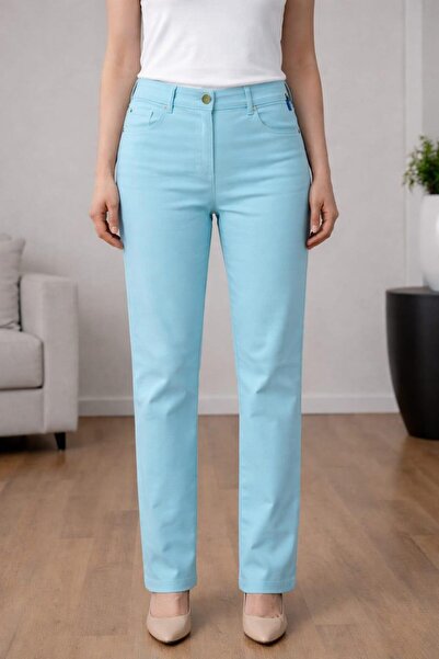 BONİTA بونيتاليز 185 جيب خلفي حجر عالي الخصر 5 جيوب ليكرا أنبوب الساق السراويل